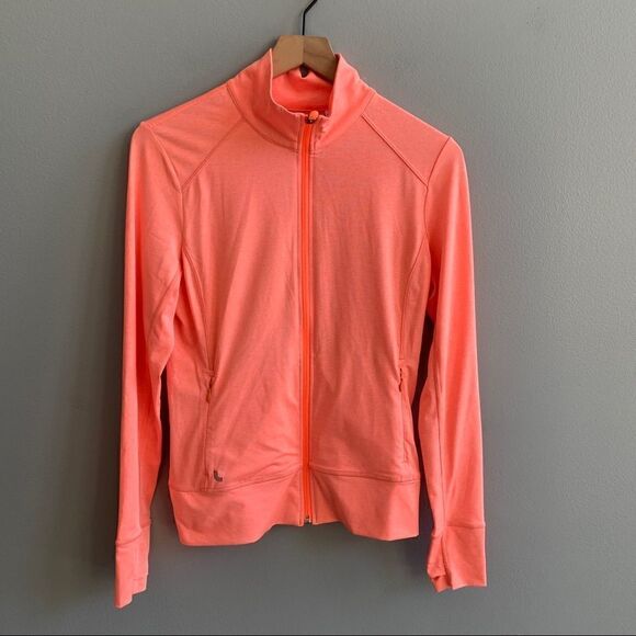 Lole Essential Zip Up Running Jacket Coral Orange Size Medium - Picture 2 of 12